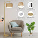 Gold Floor Lamps for Living Room with Remote & Dimmable LED Bulb, Modern Arc Floor Lamp with 3 Color Temperatures, Boho Standing Lamp with Rattan & Fabric Shades, Adjustable Tall Lamp for Bedroom Default -DTYStore