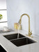 Gold Kitchen Faucets with Pull Down Sprayer, Kitchen Sink Faucet with Pull Out Sprayer, Fingerprint Resistant, Single Hole Deck Mount, Single Handle Copper Kitchen Faucet, - DTY Store