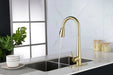 Gold Kitchen Faucets with Pull Down Sprayer, Kitchen Sink Faucet with Pull Out Sprayer, Fingerprint Resistant, Single Hole Deck Mount, Single Handle Copper Kitchen Faucet,- DTY Store