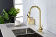 Gold Kitchen Faucets with Pull Down Sprayer, Kitchen Sink Faucet with Pull Out Sprayer, Fingerprint Resistant, Single Hole Deck Mount, Single Handle Copper Kitchen Faucet, - DTY Store