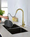 Gold Kitchen Faucets with Pull Down Sprayer, Kitchen Sink Faucet with Pull Out Sprayer, Fingerprint Resistant, Single Hole Deck Mount, Single Handle Copper Kitchen Faucet, - DTY Store