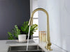 Gold Kitchen Faucets with Pull Down Sprayer, Kitchen Sink Faucet with Pull Out Sprayer, Fingerprint Resistant, Single Hole Deck Mount, Single Handle Copper Kitchen Faucet, - DTY Store