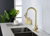 Gold Kitchen Faucets with Pull Down Sprayer, Kitchen Sink Faucet with Pull Out Sprayer, Fingerprint Resistant, Single Hole Deck Mount, Single Handle Copper Kitchen Faucet, - DTY Store