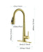 Gold Kitchen Faucets with Pull Down Sprayer, Kitchen Sink Faucet with Pull Out Sprayer, Fingerprint Resistant, Single Hole Deck Mount, Single Handle Copper Kitchen Faucet, - DTY Store