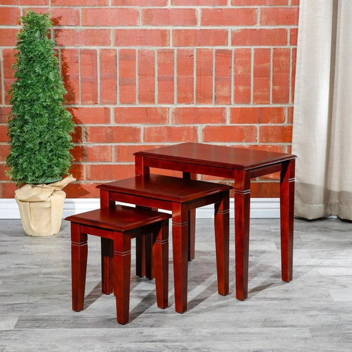 Golden 3-Piece Nesting Table Set Espresso -DTYStore