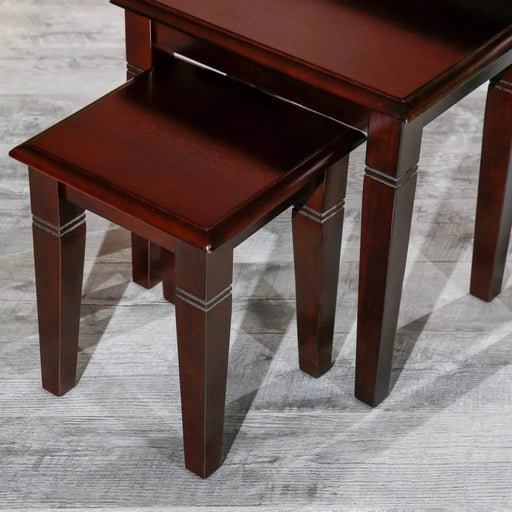 Golden 3-Piece Nesting Table Set Espresso -DTYStore