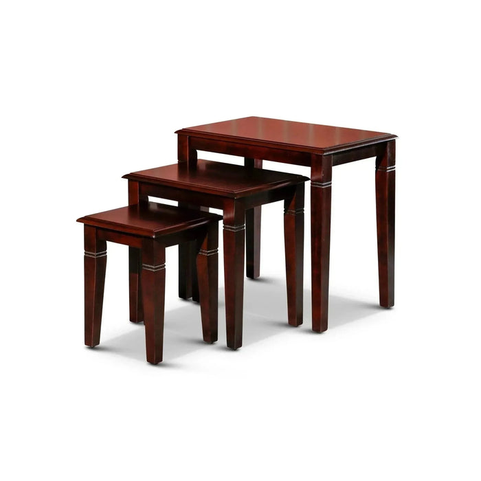 Golden 3-Piece Nesting Table Set Dark Brown -DTYStore