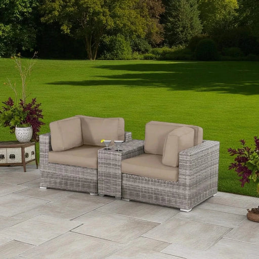 Gorgeous 79'' Wide Outdoor Loveseat with HDPE Wicker Frame and Plush Cushions Default -DTYStore