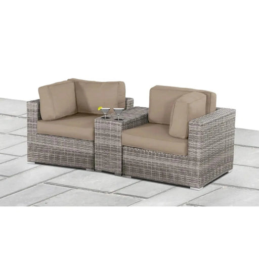 Gorgeous 79'' Wide Outdoor Loveseat with HDPE Wicker Frame and Plush Cushions Default -DTYStore