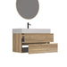 Grace 36' Rough Oak+Rough Oak Bathroom Vanity with White Engineered Quartz Sink and Soft Drawers, Wall Mounted Floating Bathroom Vanity for Modern Bathroom, One-Piece White Glossy Basin, KD Default -DTYStore