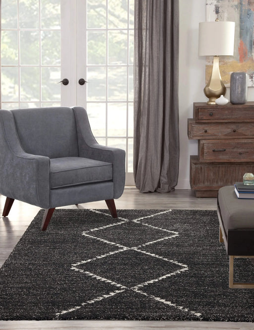 Granada Asher Black/ Ivory Argyle Area Rug Default -DTYStore