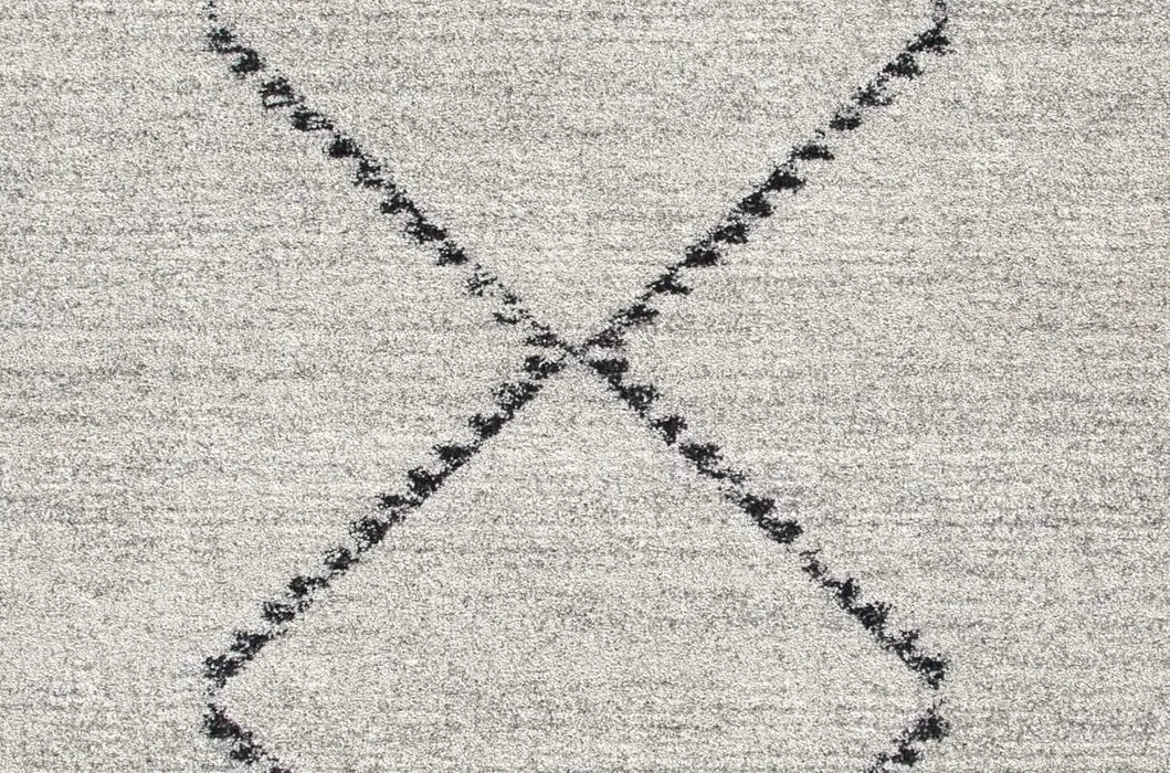 Granada Jewels Ivory, Grey, and Charcoal Olefin Shag Area Rug Default -DTYStore