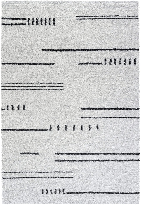 Granada Kienna Black, Charcoal, Ivory and White Polypropylene Area Rug Default -DTYStore