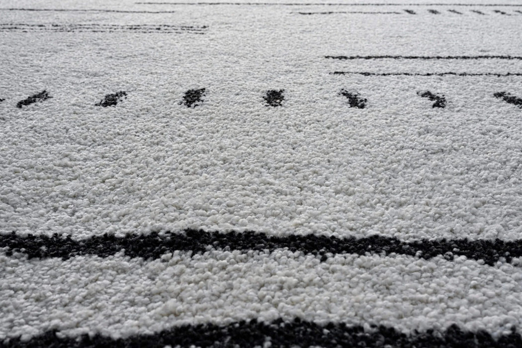 Granada Kienna Black, Charcoal, Ivory and White Polypropylene Area Rug Default -DTYStore