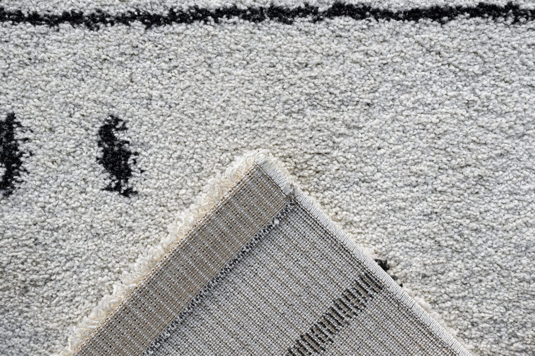 Granada Kienna Black, Charcoal, Ivory and White Polypropylene Area Rug Default -DTYStore