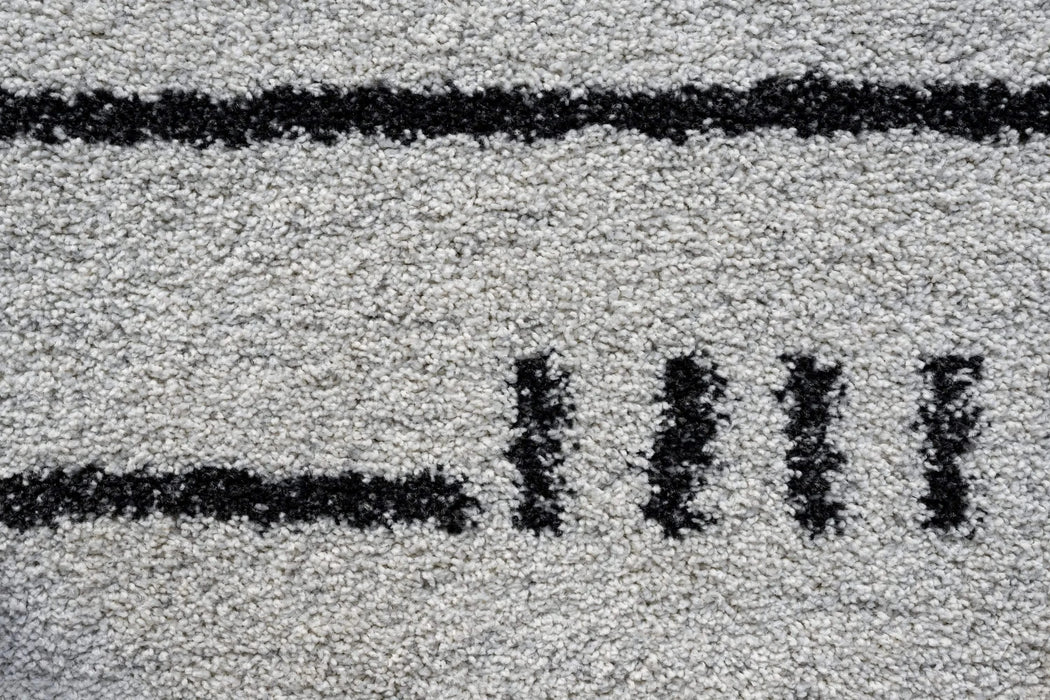 Granada Kienna Black, Charcoal, Ivory and White Polypropylene Area Rug Default -DTYStore