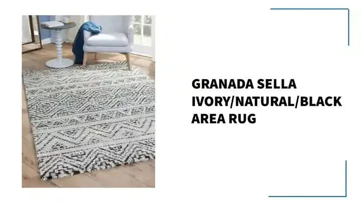 Granada Sella Ivory/Natural/Black Area Rug Default -DTYStore