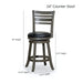 Granby Leather 4-Slat Back Swivel Stool, 30" Bar Stool or 24” -DTYStore