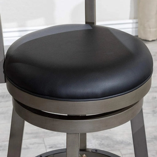 Granby Leather 4-Slat Back Swivel Stool, 30" Bar Stool or 24” -DTYStore