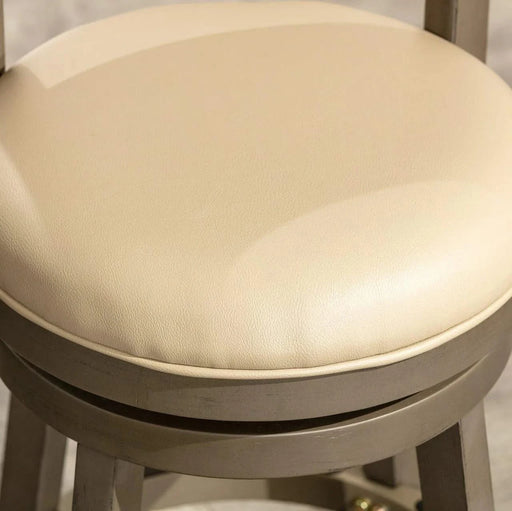 Granby Leather 4-Slat Back Swivel Stool, 30" Bar Stool or 24” -DTYStore