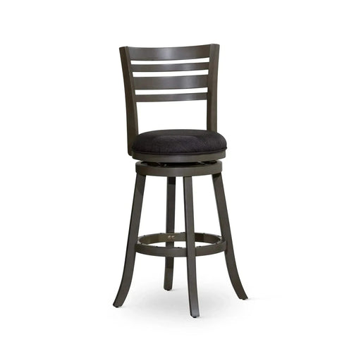 Granby Premium Fabric 4-Slat Back Swivel Stool, 24” Counter Stool or 30" Bar Stool 30" Bar Height Weathered Gray Charcoal Fabric -DTYStore