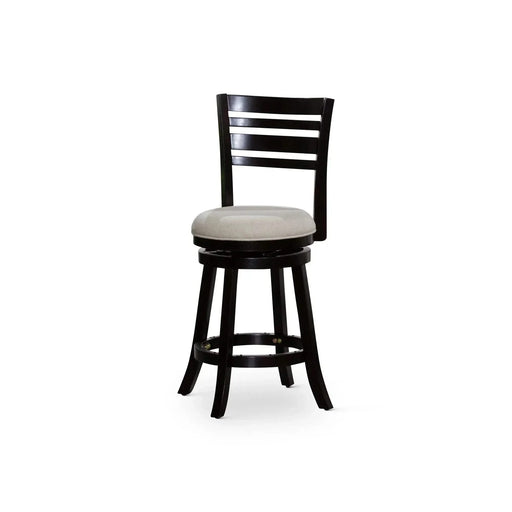 Granby Premium Fabric 4-Slat Back Swivel Stool, 24” Counter Stool or 30" Bar Stool 24" Counter Height Espresso Beige Fabric -DTYStore