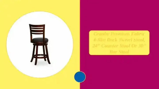 Granby Premium Fabric 4-Slat Back Swivel Stool, 24” Counter Stool or 30" Bar Stool -DTYStore
