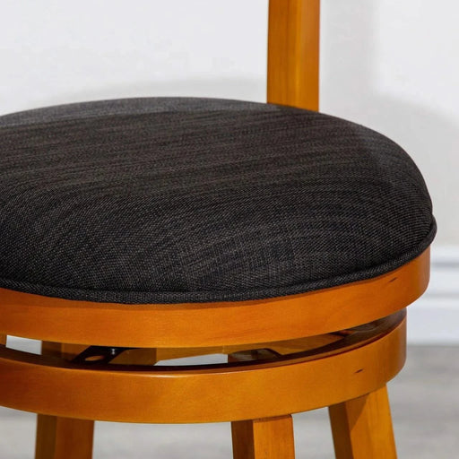 Granby Premium Fabric 4-Slat Back Swivel Stool, 24” Counter Stool or 30" Bar Stool -DTYStore