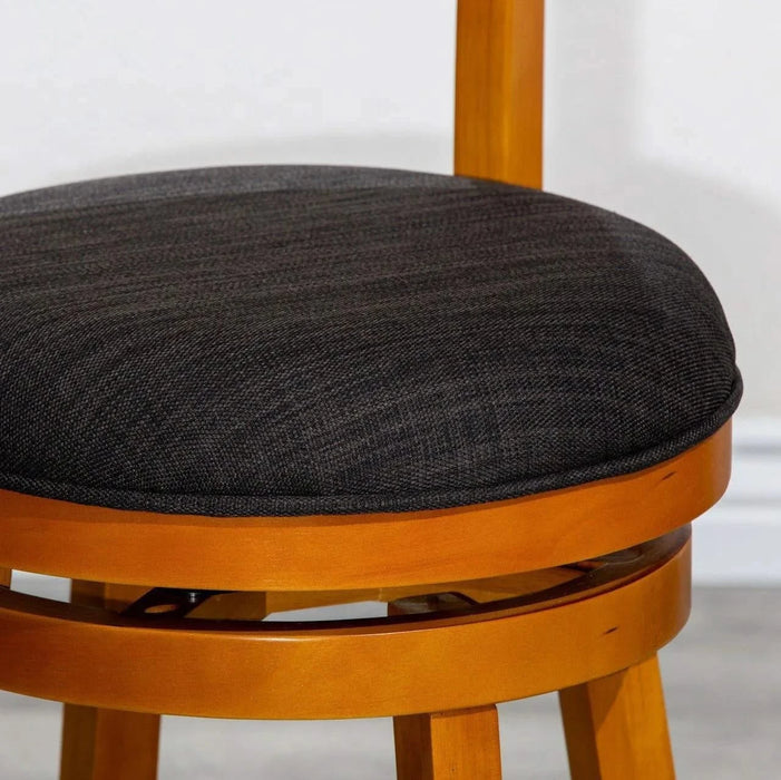 Granby Premium Fabric 4-Slat Back Swivel Stool, 24” Counter Stool or 30" Bar Stool -DTYStore