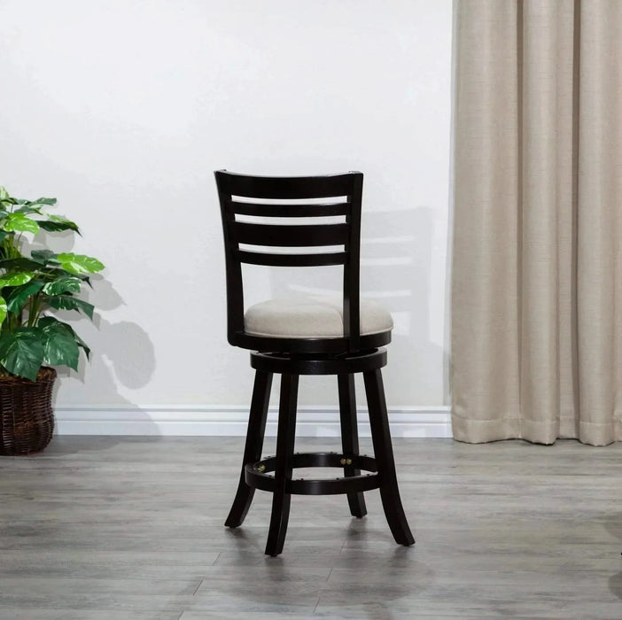 Granby Premium Fabric 4-Slat Back Swivel Stool, 24” Counter Stool or 30" Bar Stool -DTYStore