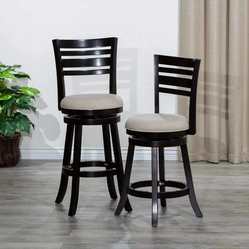 Granby Premium Fabric 4-Slat Back Swivel Stool, 24” Counter Stool or 30" Bar Stool -DTYStore