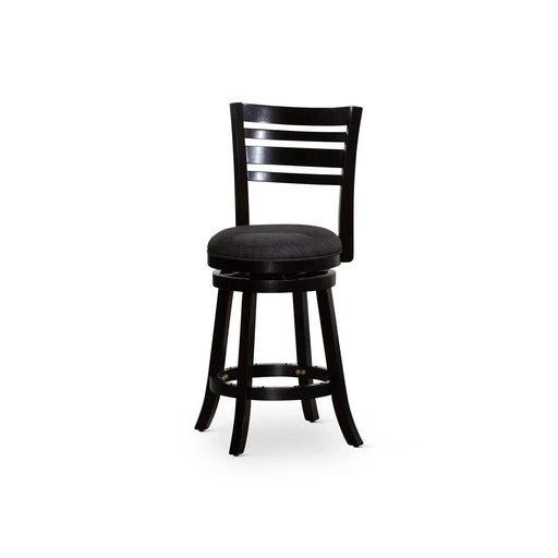 Granby Premium Fabric 4-Slat Back Swivel Stool, 24” Counter Stool or 30" Bar Stool 24" Counter Height Espresso Charcoal Fabric -DTYStore