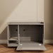 Gray Cat Litter Box Enclosure,Hidden Litter Box Furniture with top side fence,Wooden Pet House Side End Table, Storage Cabinet Bench for Living Room,,Bedroom, Fit Most of Litter Box Default -DTYStore
