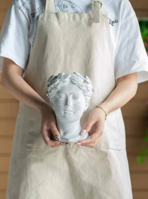Greek Style Cement Head Planter - Indoor Outdoor Home Garden Decor, D6' x 9' Default -DTYStore