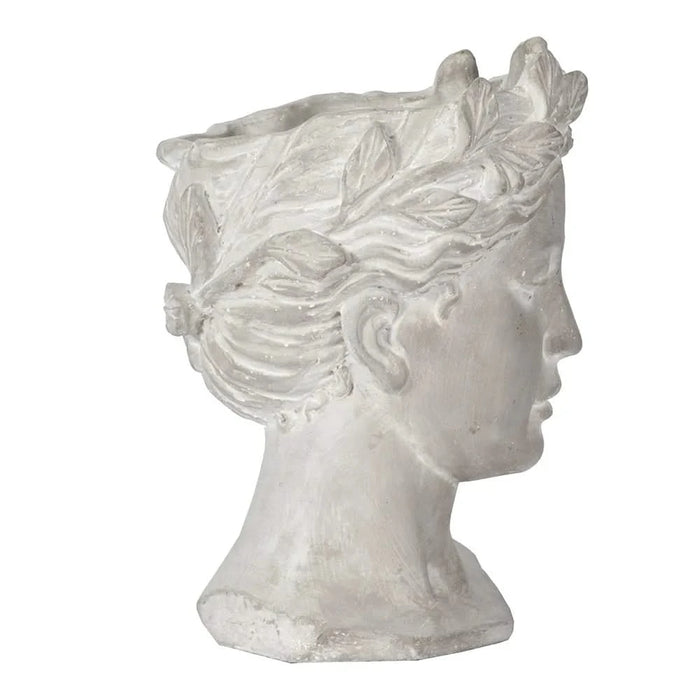 Greek Style Cement Head Planter - Indoor Outdoor Home Garden Decor, D6' x 9' Default -DTYStore