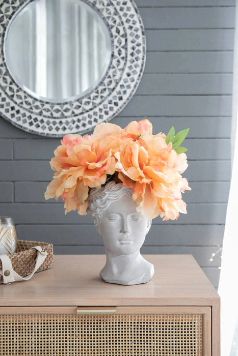 Greek Style Cement Head Planter - Indoor Outdoor Home Garden Decor, D6' x 9' Default -DTYStore