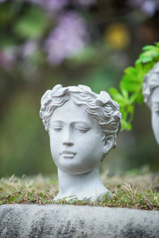 Greek Style Cement Head Planter - Indoor Outdoor Home Garden Decor, D6' x 9' Default -DTYStore
