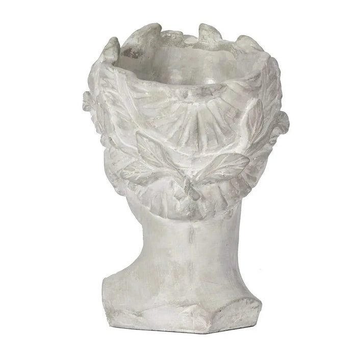 Greek Style Cement Head Planter - Indoor Outdoor Home Garden Decor, D6' x 9' Default -DTYStore