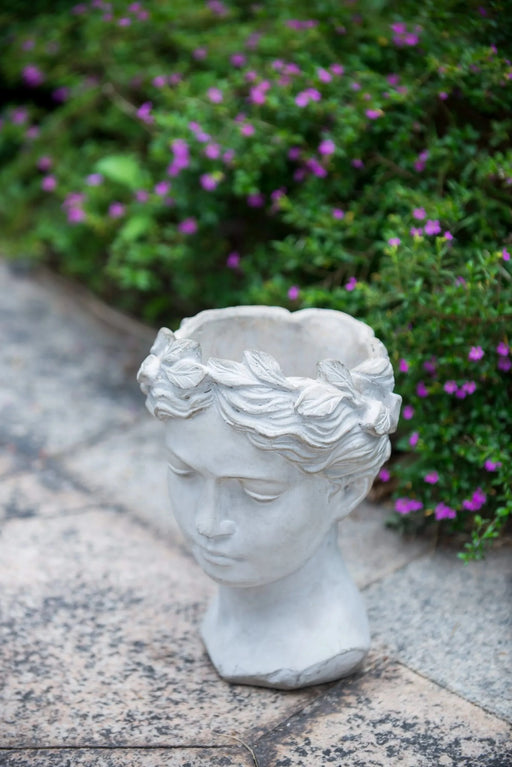 Greek Style Cement Head Planter - Indoor Outdoor Home Garden Decor, D7' x 11' Default -DTYStore