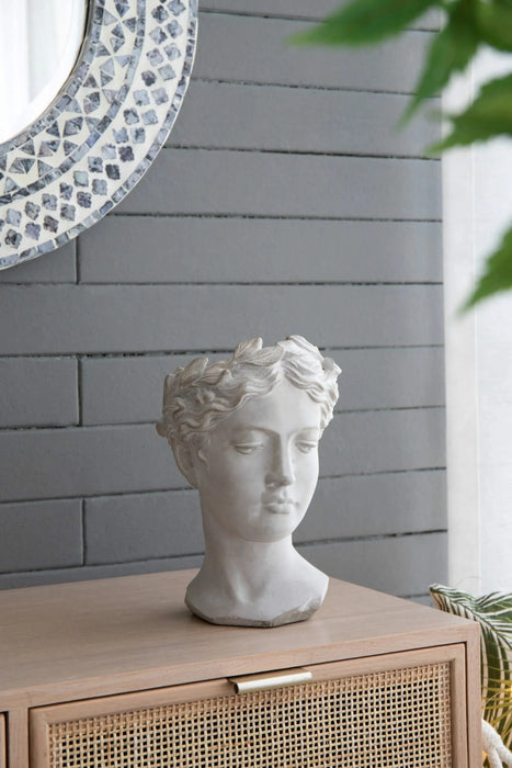 Greek Style Cement Head Planter - Indoor Outdoor Home Garden Decor, D7' x 11' Default -DTYStore