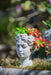 Greek Style Cement Head Planter - Indoor Outdoor Home Garden Decor, D7' x 11' Default -DTYStore