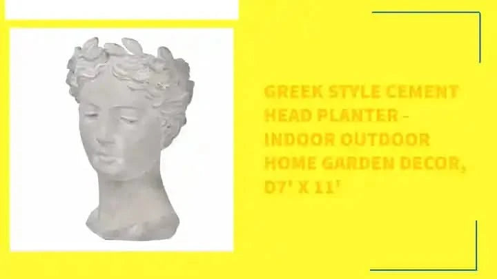 Greek Style Cement Head Planter - Indoor Outdoor Home Garden Decor, D7' x 11' Default -DTYStore