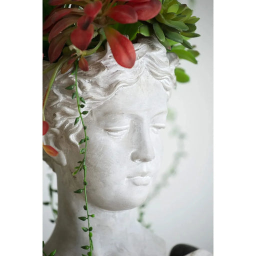 Greek Style Cement Head Planter - Indoor Outdoor Home Garden Decor, D7' x 11' Default -DTYStore