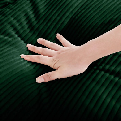 Green Corduroy Deep Seat Single Sofa Accent Chair,Deep Seat Couch with Waist Pillow for Living Room/Apartment/Office Default -DTYStore