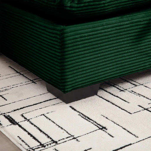 Green Corduroy Deep Seat Single Sofa Accent Chair,Deep Seat Couch with Waist Pillow for Living Room/Apartment/Office Default -DTYStore