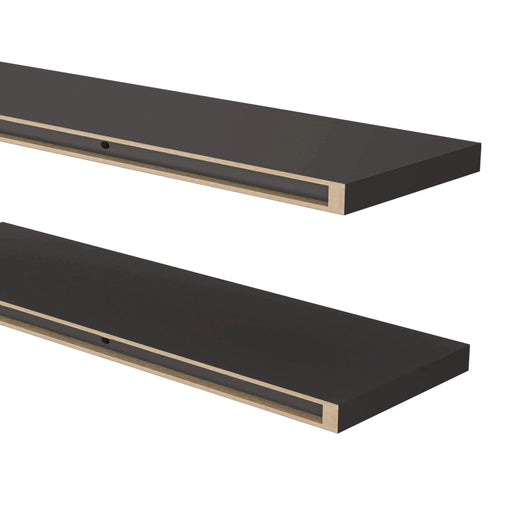 Greer Floating Shelf in Melamine x2, Grey Default -DTYStore