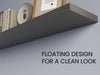Greer Floating Shelf in Melamine x2, Grey Default -DTYStore