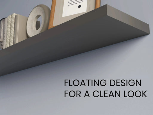 Greer Floating Shelf in Melamine x2, Grey Default -DTYStore