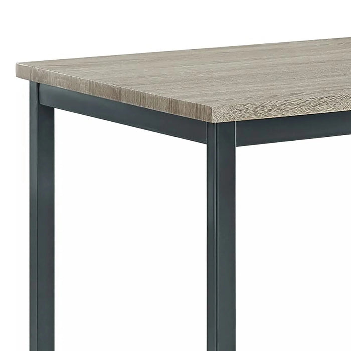 Grey and Black Rectangle Dining Table Default -DTYStore