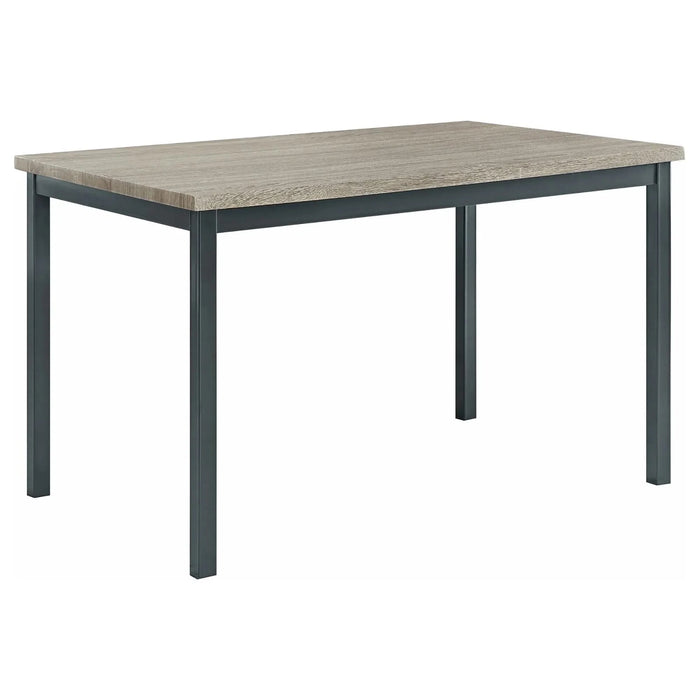 Grey and Black Rectangle Dining Table Default -DTYStore